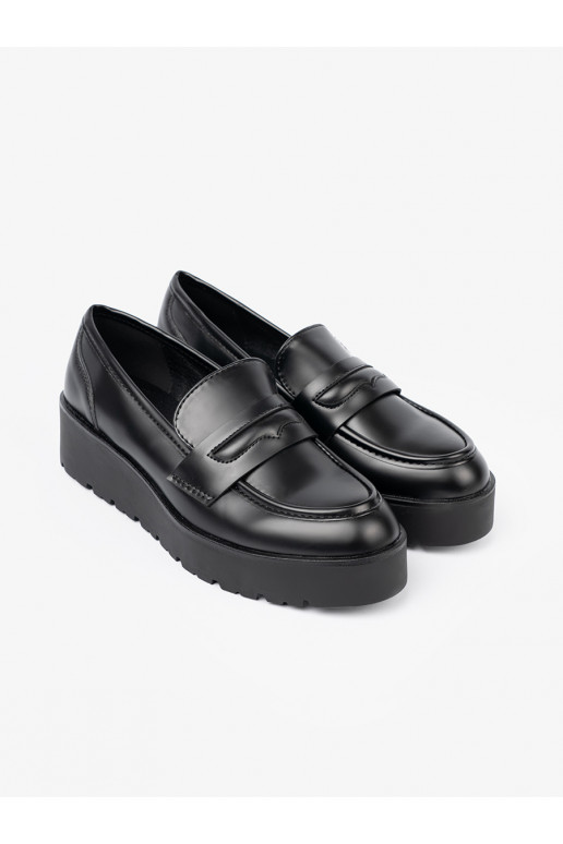 Eleganta stila Melnas krāsas mokasīni 