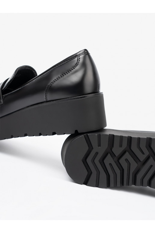 Eleganta stila Melnas krāsas mokasīni 