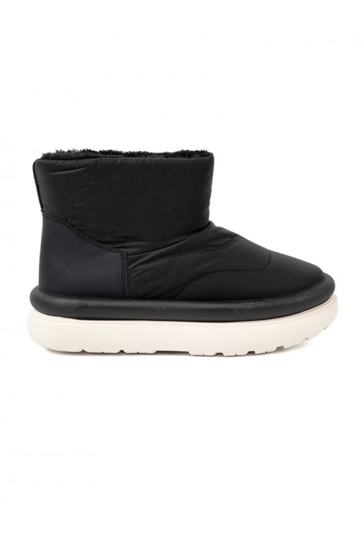 ūdensdrošs Sieviešu sniega zābaki Melnas krāsas z futrzanym wnętrzem