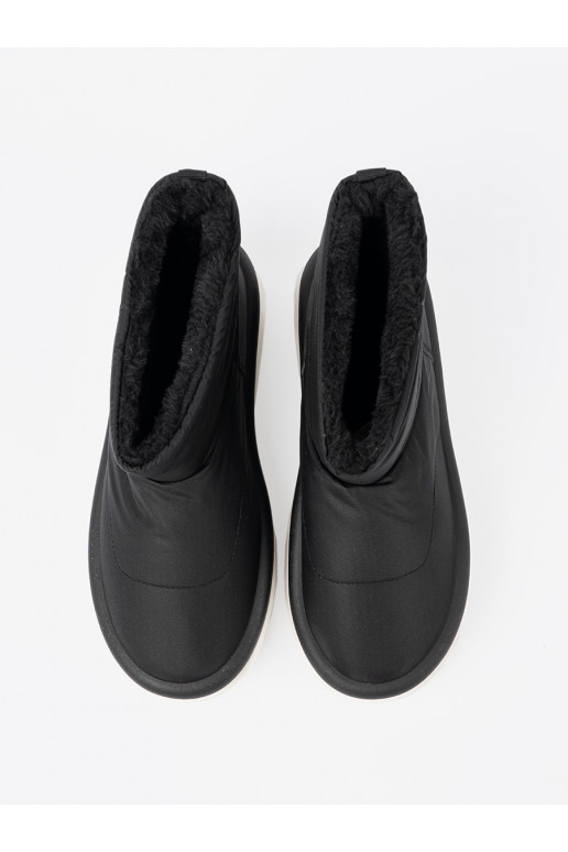 ūdensdrošs Sieviešu sniega zābaki Melnas krāsas z futrzanym wnętrzem