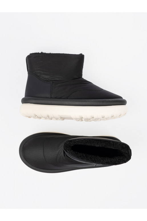 ūdensdrošs Sieviešu sniega zābaki Melnas krāsas z futrzanym wnętrzem