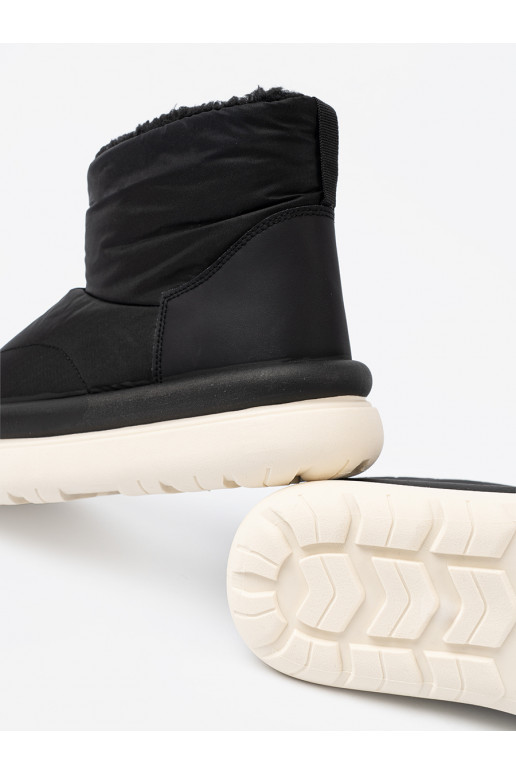 ūdensdrošs Sieviešu sniega zābaki Melnas krāsas z futrzanym wnętrzem