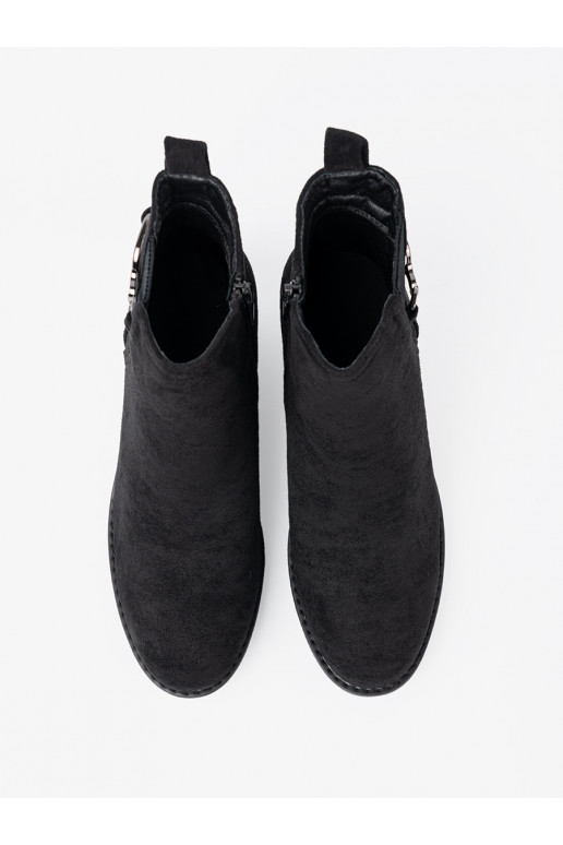 zamšādas zābaki Melnas krāsas z elastyczną wstawką zamšādas zābaki Melnas krāsas z elastyczną wstawką