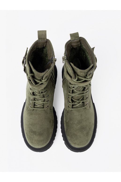 haki krāsas zābaki z grubą podeszwą i m