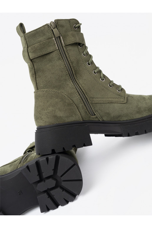 haki krāsas zābaki z grubą podeszwą i m