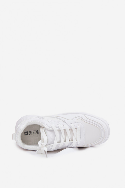 Sieviešu baltas sneakers stila kurpes ar platformu Big Star SS274590 HI-POLY SYSTEM