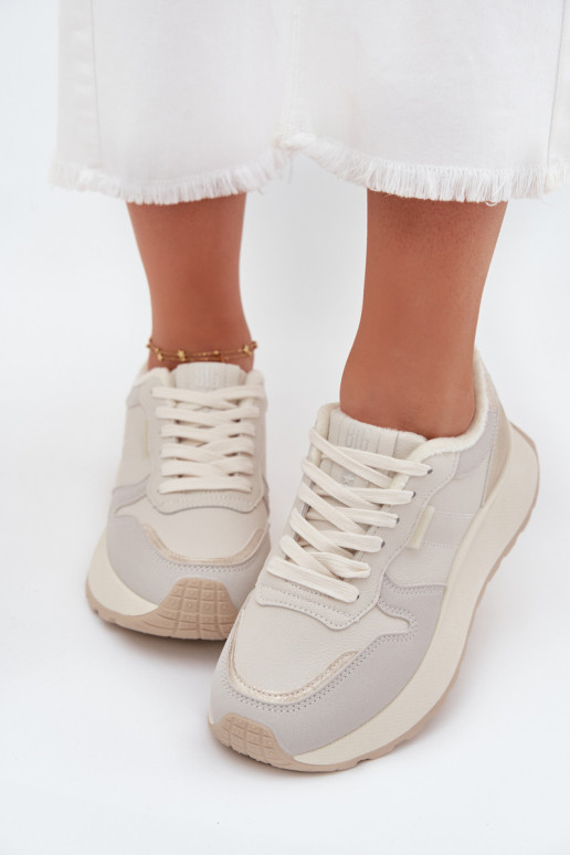 siltināti  modeļa apavi  ar platformu Big Star SS274008 HI-POLY SYSTEM Ziloņkaula krāsas