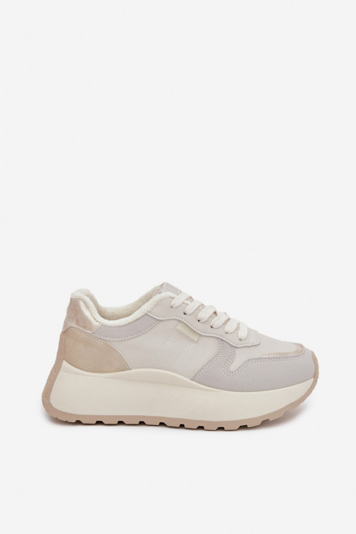 siltināti  modeļa apavi  ar platformu Big Star SS274008 HI-POLY SYSTEM Ziloņkaula krāsas