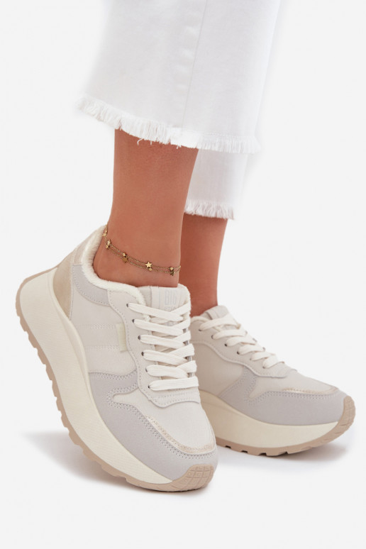 siltināti  modeļa apavi  ar platformu Big Star SS274008 HI-POLY SYSTEM Ziloņkaula krāsas