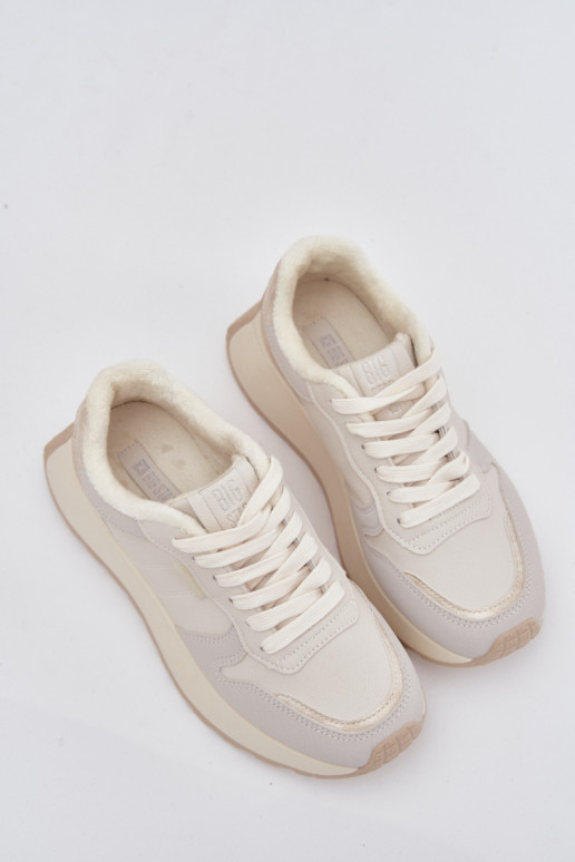 siltināti  modeļa apavi  ar platformu Big Star SS274008 HI-POLY SYSTEM Ziloņkaula krāsas