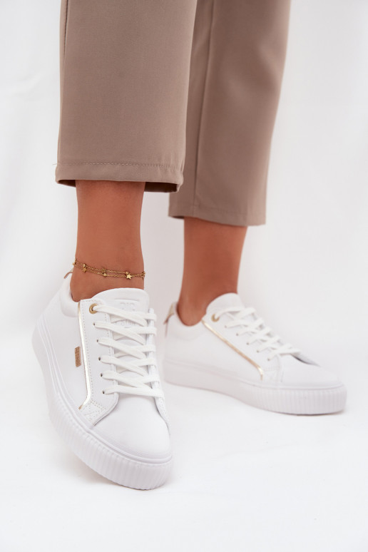   modeļa apavi no eko ādas Big Star SS274026 Baltas-Zelta krāsas