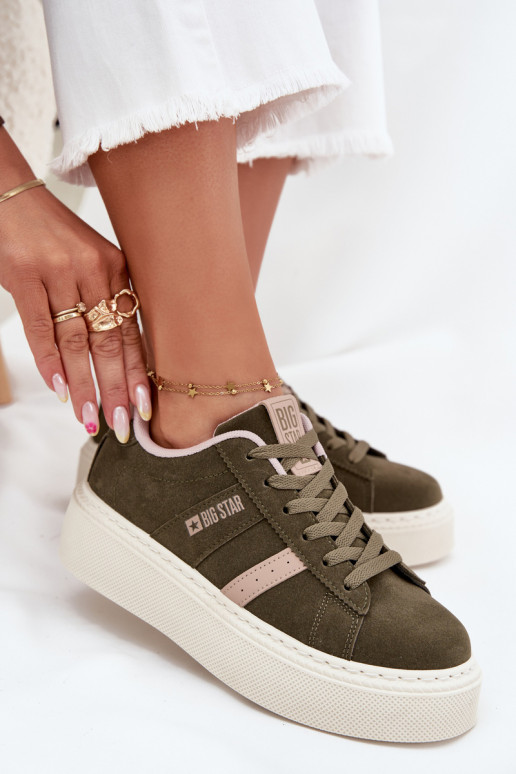  modeļa apavi  ar platformu Big Star SS274349 Zaļas krāsas