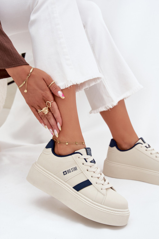  modeļa apavi  ar platformu Big Star SS274347 Ziloņkaula krāsas