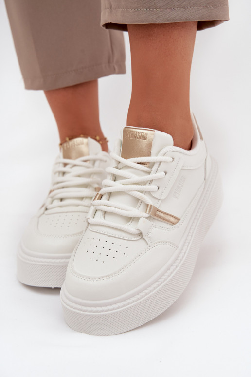 Sieviešu baltas krāsas sneakers stila kurpes ar platformu Big Star SS274359