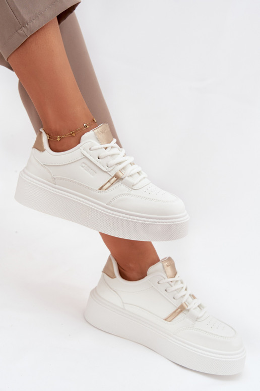Sieviešu baltas krāsas sneakers stila kurpes ar platformu Big Star SS274359