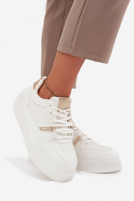 Sieviešu baltas krāsas sneakers stila kurpes ar platformu Big Star SS274359