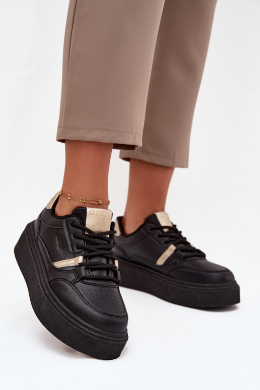Sieviešu melnas krāsas sneakers stila kurpes ar platformu Big Star SS274360