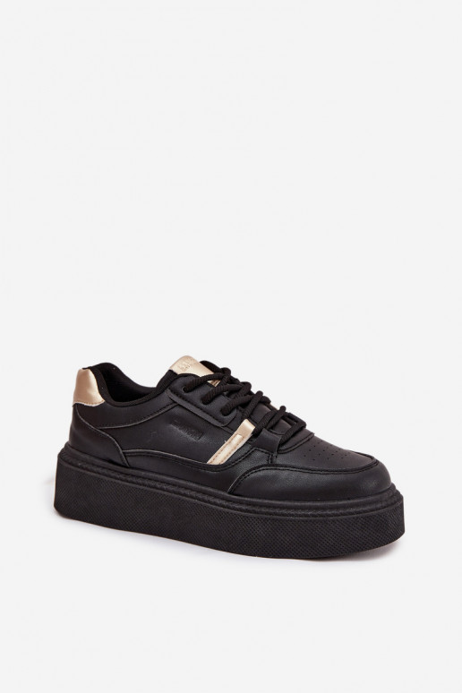 Sieviešu melnas krāsas sneakers stila kurpes ar platformu Big Star SS274360