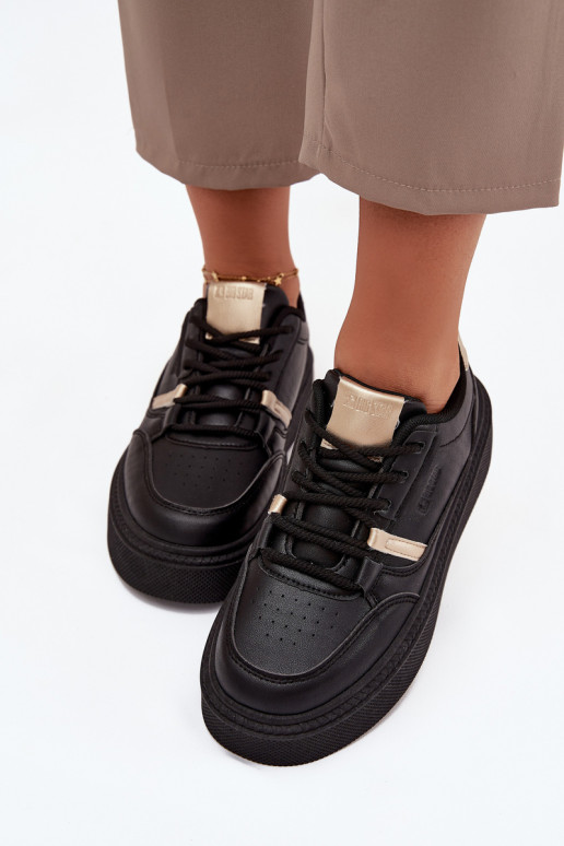 Sieviešu melnas krāsas sneakers stila kurpes ar platformu Big Star SS274360
