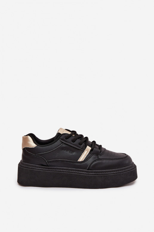 Sieviešu melnas krāsas sneakers stila kurpes ar platformu Big Star SS274360