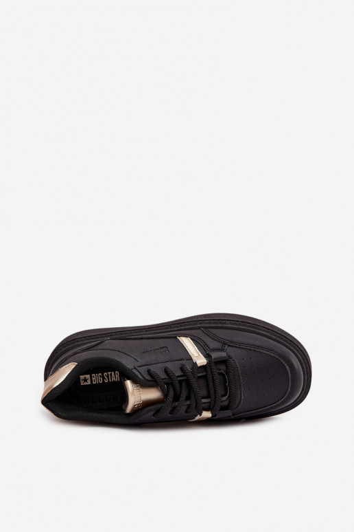 Sieviešu melnas krāsas sneakers stila kurpes ar platformu Big Star SS274360