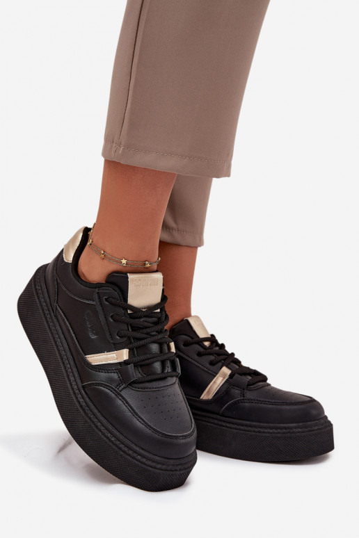 Sieviešu melnas krāsas sneakers stila kurpes ar platformu Big Star SS274360