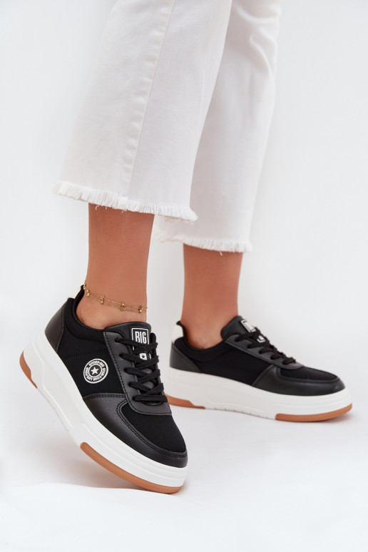  modeļa apavi  ar platformu Big Star RR274573 HI-POLY SYSTEM Melns