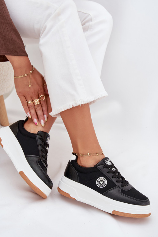  modeļa apavi  ar platformu Big Star RR274573 HI-POLY SYSTEM Melns