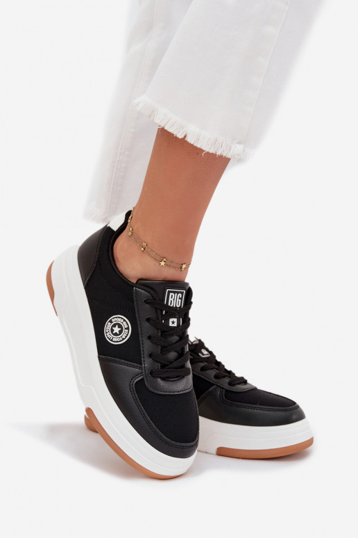  modeļa apavi  ar platformu Big Star RR274573 HI-POLY SYSTEM Melns