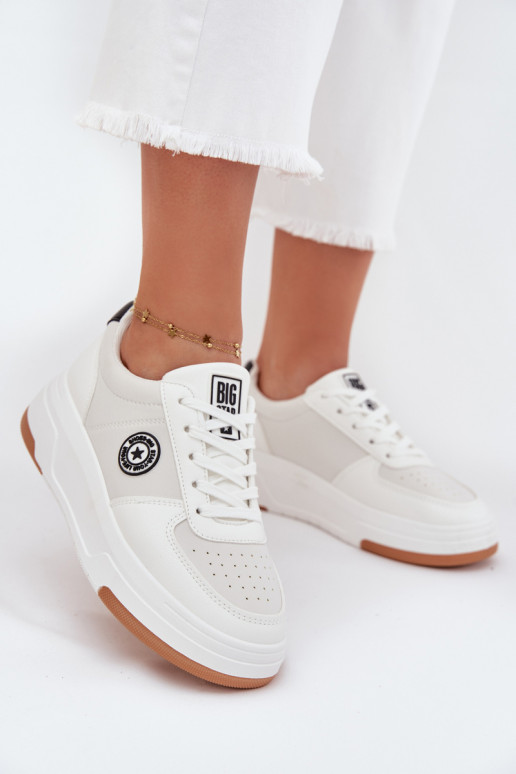  modeļa apavi  ar platformu Big Star RR274572 HI-POLY SYSTEM baltas krāsas