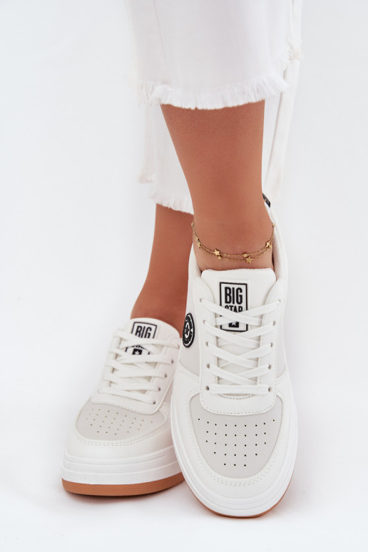  modeļa apavi  ar platformu Big Star RR274572 HI-POLY SYSTEM baltas krāsas