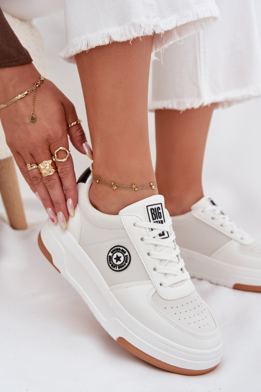  modeļa apavi  ar platformu Big Star RR274572 HI-POLY SYSTEM baltas krāsas
