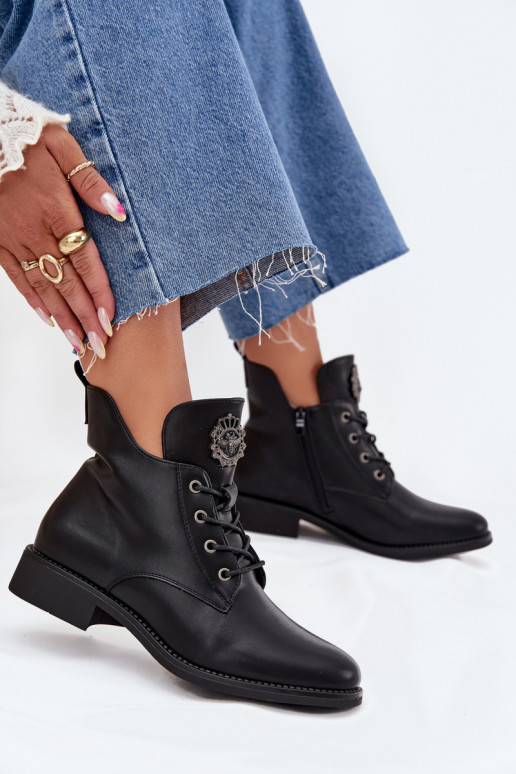 zempapēžu apavi sievietēm ar platiem papēžiem  Detalem siltināti Melns Cylira zempapēžu apavi sievietēm ar platiem papēžiem  Detalem siltināti Melns Cylira