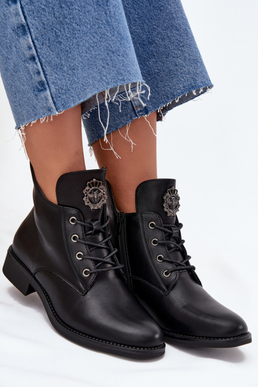 zempapēžu apavi sievietēm ar platiem papēžiem  Detalem siltināti Melns Cylira zempapēžu apavi sievietēm ar platiem papēžiem  Detalem siltināti Melns Cylira