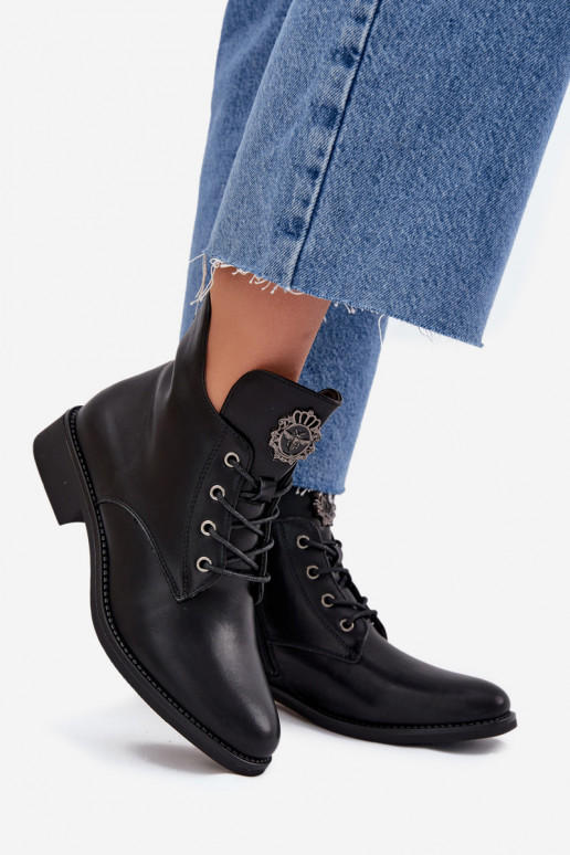 zempapēžu apavi sievietēm ar platiem papēžiem  Detalem siltināti Melns Cylira zempapēžu apavi sievietēm ar platiem papēžiem  Detalem siltināti Melns Cylira