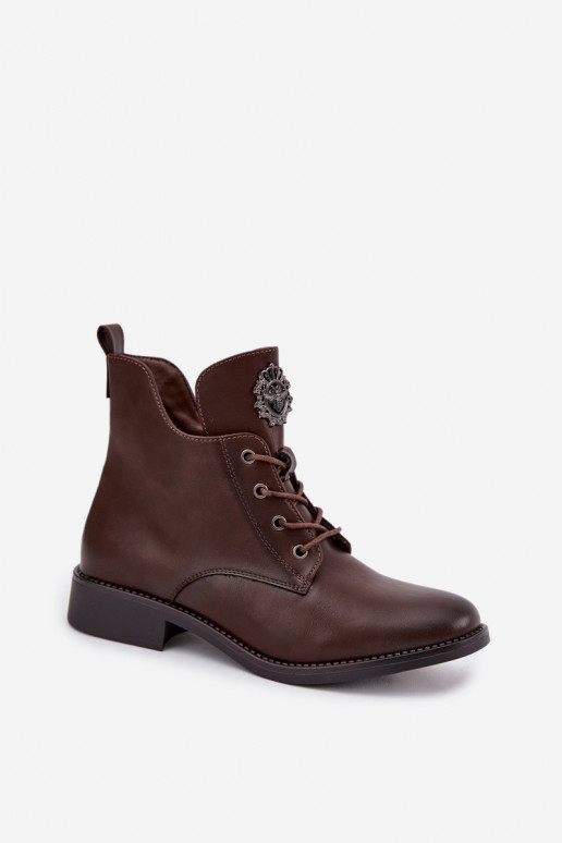 zempapēžu apavi sievietēm ar platiem papēžiem  Detalem siltināti brūnas krāsas Cylira zempapēžu apavi sievietēm ar platiem papēžiem  Detalem siltināti brūnas krāsas Cylira