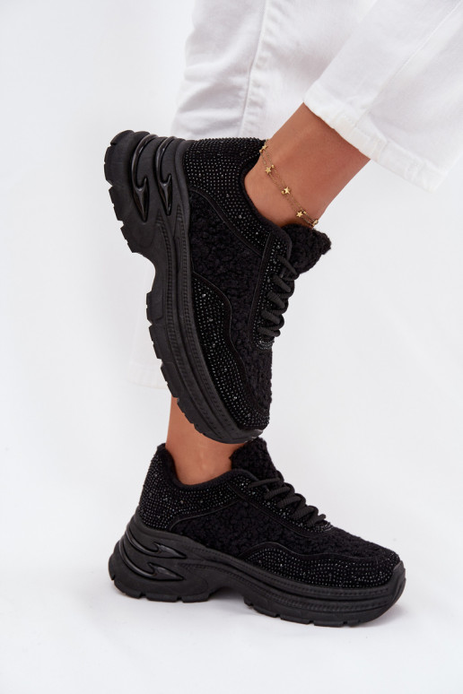  modeļa apavi  ar mirdzošiem spīdumiņiem  Typu Baranek Melns Zarika