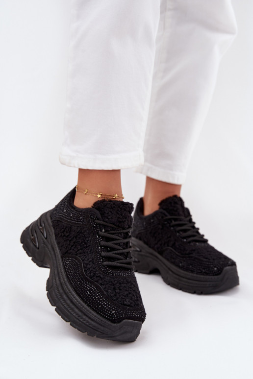  modeļa apavi  ar mirdzošiem spīdumiņiem  Typu Baranek Melns Zarika