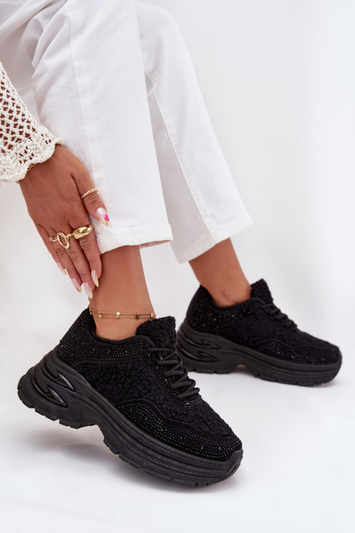  modeļa apavi  ar mirdzošiem spīdumiņiem  Typu Baranek Melns Zarika