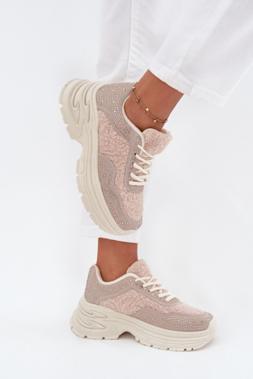  modeļa apavi  ar mirdzošiem spīdumiņiem  Typu Baranek Ziloņkaula krāsas Zarika