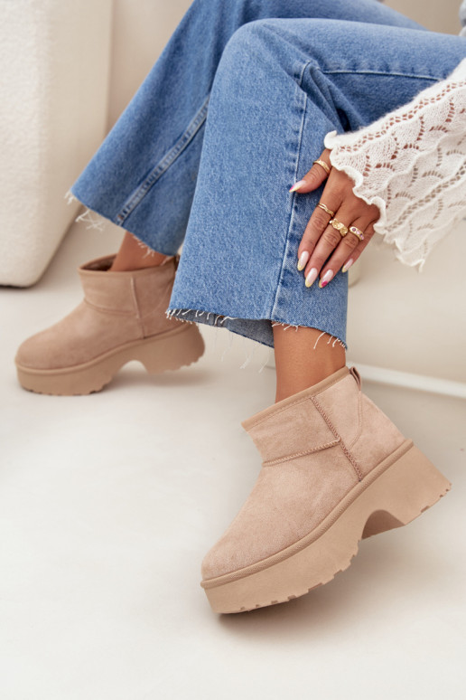 sniega apavi   siltināti ar kažokādu Haki krāsas Mavelle sniega apavi   siltināti ar kažokādu Haki krāsas Mavelle