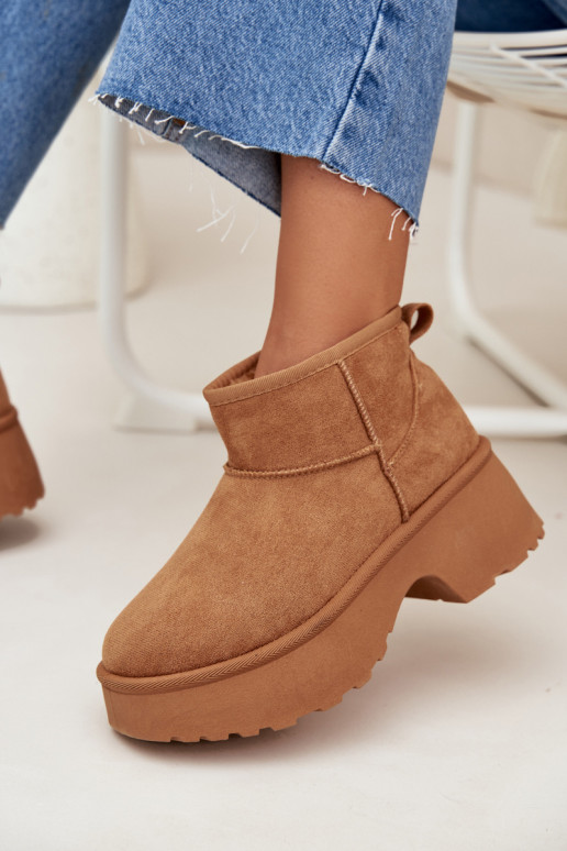 sniega apavi   siltināti ar kažokādu brūnas krāsas Mavelle sniega apavi   siltināti ar kažokādu brūnas krāsas Mavelle