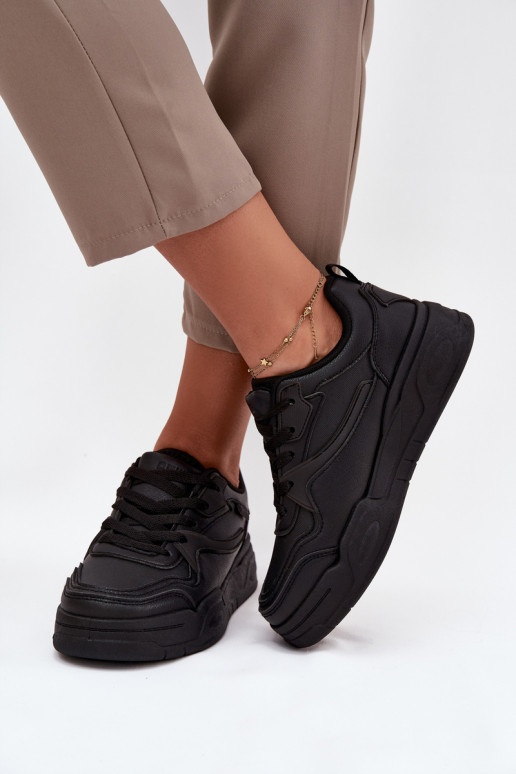  modeļa apavi  ar platformu Big Star SS274589 HI-POLY SYSTEM Melns