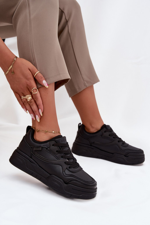  modeļa apavi  ar platformu Big Star SS274589 HI-POLY SYSTEM Melns