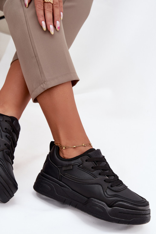 Mātu melni Sneakers modeļa apavi ar platformu Big Star SS274589 HI-POLY SYSTEM