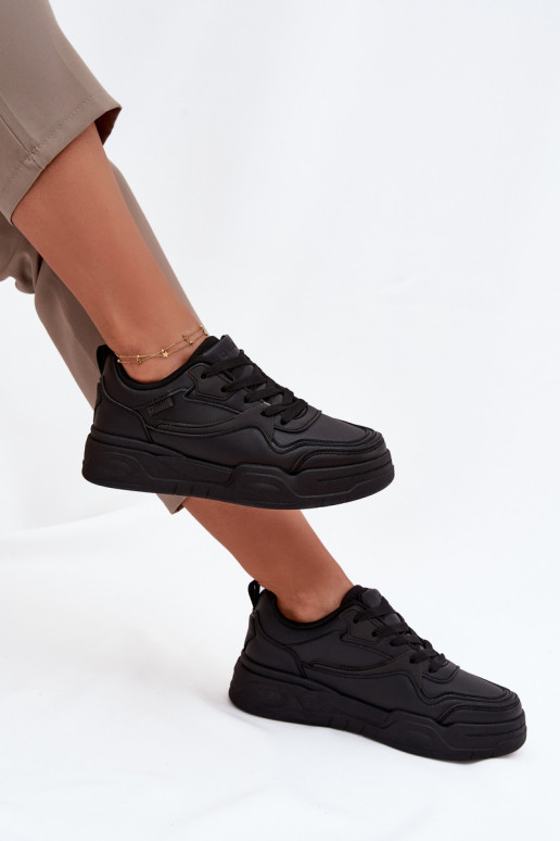 Mātu melni Sneakers modeļa apavi ar platformu Big Star SS274589 HI-POLY SYSTEM