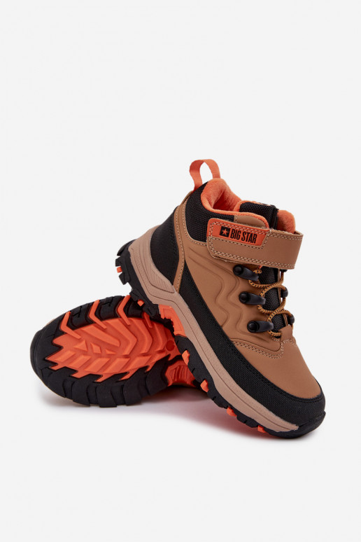 apavi sniega apavi Bērnu apavi ar lipīgām aizdarēm Big Star SS374012 brūnas krāsas