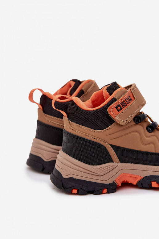 apavi sniega apavi Bērnu apavi ar lipīgām aizdarēm Big Star SS374012 brūnas krāsas