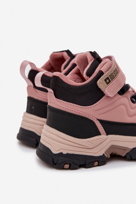 apavi sniega apavi Bērnu apavi ar lipīgām aizdarēm Big Star SS374011 Rozā krāsas