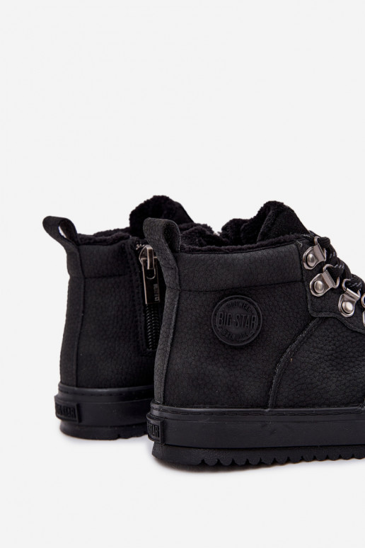 pārgājienu zābaki apavi Bērnu apavi siltināti Big Star SS374075 Melns